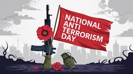 National Anti-Terrorism Day, Peaceful protest image conveys strength through awareness and resistance.