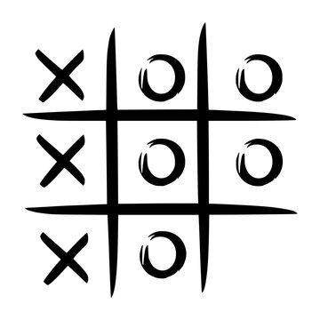 Black XOX Tic Tac Toe Game Graphic