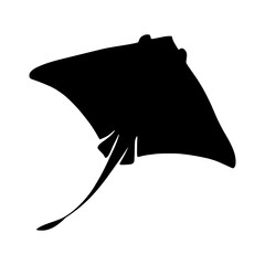 Silhouette Stingray Vector Graphic
