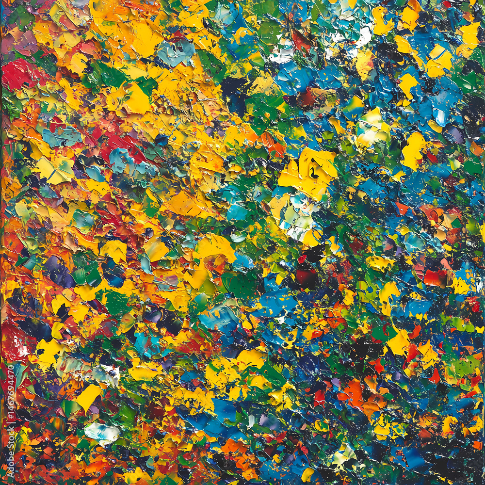 Poster vibrant abstract artwork with rich colors and dynamic texture generative ai