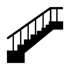 Black Staircase Silhouette Vector Icon