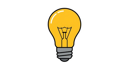 Light Bulb Illustration on White Background Idea Concept