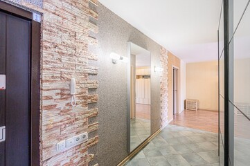 standard room interior apartment. room doors, renovation corridor lobby entrance hall