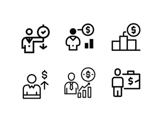 Set of business  icons, networking, growth, vector illustration on white background.