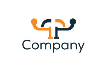 simple letter t techno logo icon vector design template concept