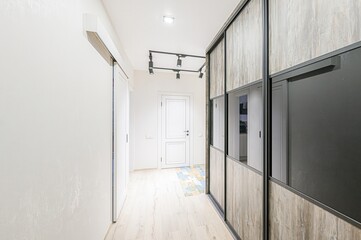 standard room interior apartment. room doors, renovation corridor lobby entrance hall