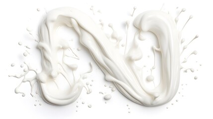 Creative Latin Alphabet Font with Milk Splash and Fancy "F" - ABC Typography Design