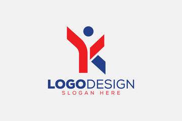 simple letter yk logo icon vector design template concept