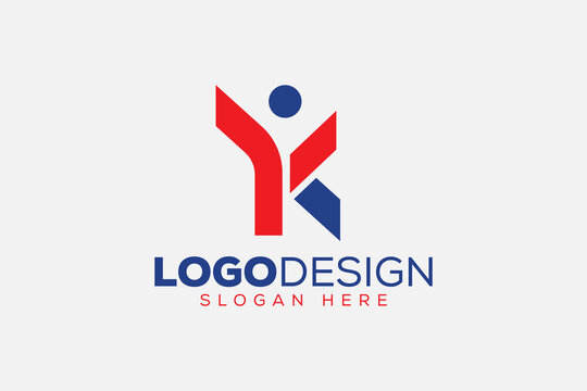 simple letter yk logo icon vector design template concept