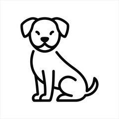 Seated Puppy Outline Drawing
