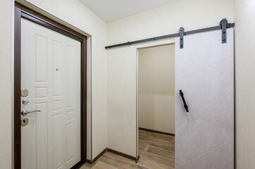standard room interior apartment. room doors, renovation corridor lobby entrance hall