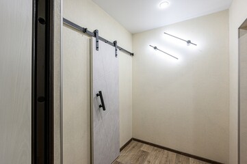 standard room interior apartment. room doors, renovation corridor lobby entrance hall