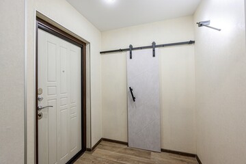 standard room interior apartment. room doors, renovation corridor lobby entrance hall
