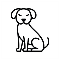 Alert Puppy Line Drawing Icon