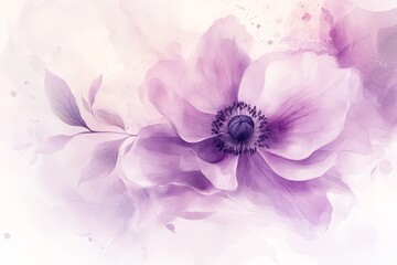 Delicate purple blossoms in soft watercolor style.