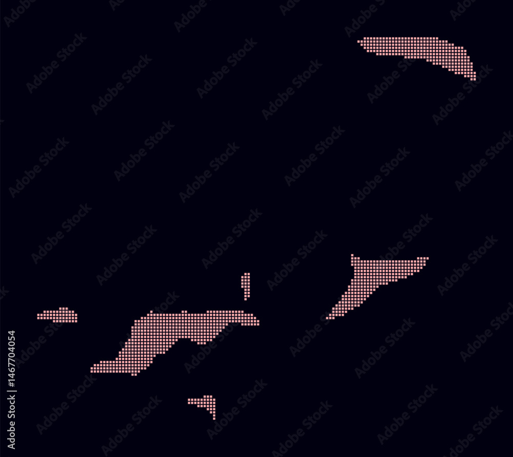 Poster british virgin islands dotted map. digital style map of the country on dark background. british virg