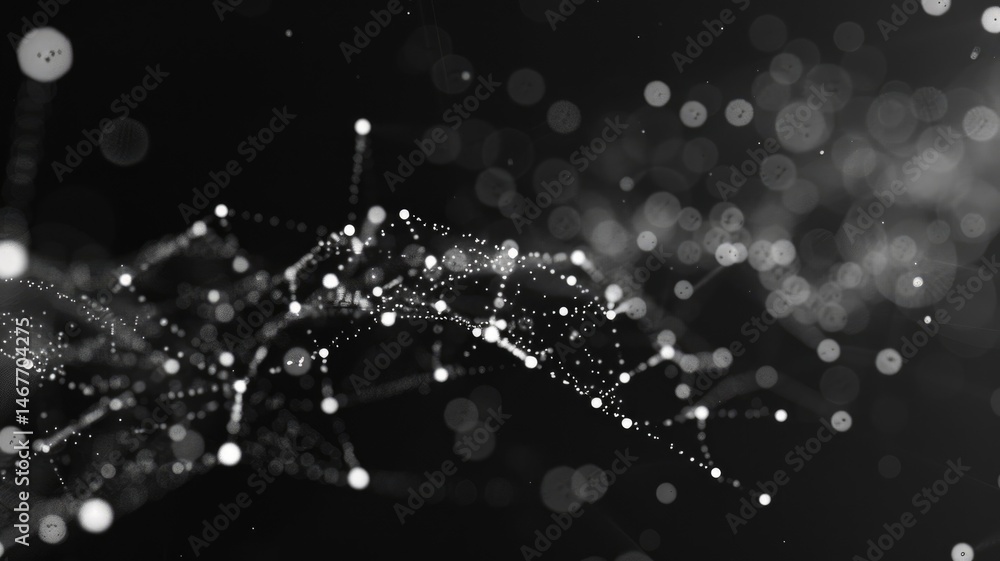 Poster wonderful picture of colorful light sparkling particles scattered across space background, create ab