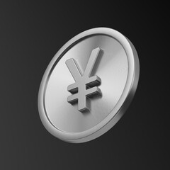 Yen. Yuan. Monetary signs coins. 3d illustration. Finance. Currency.
