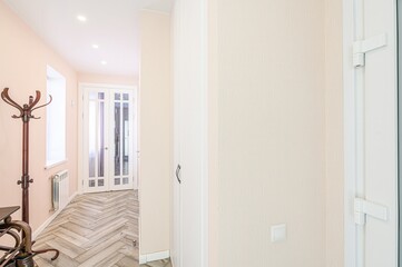 standard room interior apartment. room doors, renovation corridor lobby entrance hall