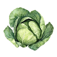 Obraz premium Freshly harvested green cabbage showcasing vibrant leaves and rich textures in a natural setting