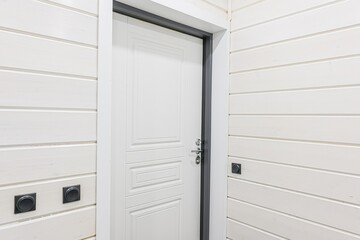 standard room interior apartment. room doors, renovation corridor lobby entrance hall