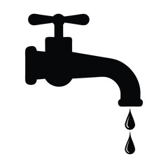 faucet with drop of water