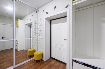 standard room interior apartment. room doors, renovation corridor lobby entrance hall