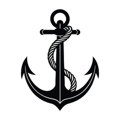 Nautical anchor design silhouette vector illustration. © Clean Silhouette
