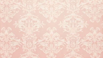 Fototapeta premium Elegant pink damask wallpaper design with vintage floral patterns 