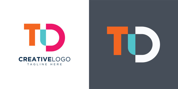 simple letter td logo icon vector design template concept