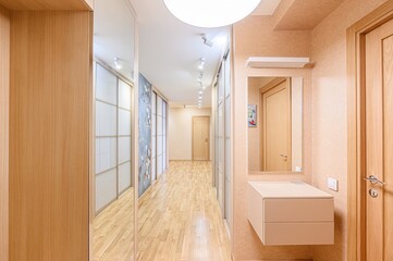 standard room interior apartment. room doors, renovation corridor lobby entrance hall