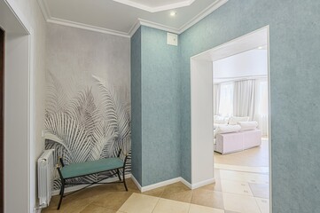 standard room interior apartment. room doors, renovation corridor lobby entrance hall