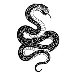 Tribal Snake Design in Black and White Style  