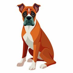  Cute Boxer Dog Illustration Sitting in Style