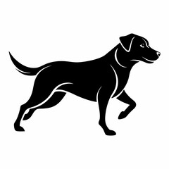 Black Lab Dog Silhouette in Motion