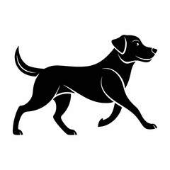 Black Lab Dog Silhouette in Motion