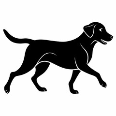 Black Lab Dog Silhouette in Motion