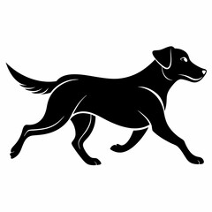 Black Lab Dog Silhouette in Motion