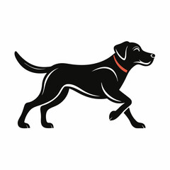 Black Lab Dog Silhouette in Motion