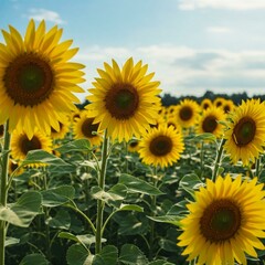 Obraz premium sunflower field in the summer