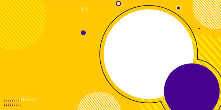 Abstract banner background vector illustration with circle purple blue and yellow color combination and copy space for advertising or backdrop