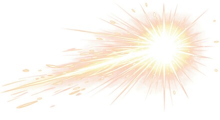 Fototapeta premium Bright Light Burst with Golden Trail Illustration