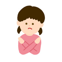 ダメのポーズをしている女の子