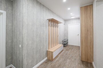 standard room interior apartment. room doors, renovation corridor lobby entrance hall