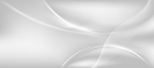 Minimal grey gradient with white curve lines background. presentation branding or business template