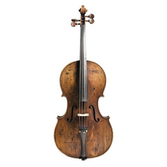 Naklejka premium Old wooden violin with rich patina displayed against a neutral background