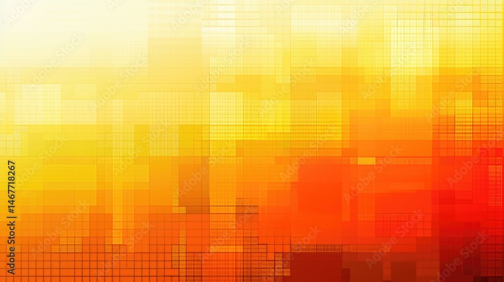 Poster abstract mosaic pattern in warm yellow and red tones. digital art for modern and vibrant design. bac