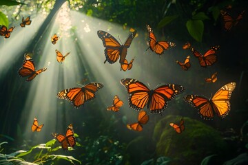 The vitality of tropical rainforest in the morning light