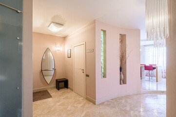standard room interior apartment. room doors, renovation corridor lobby entrance hall