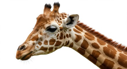 Obraz premium Close-up of a giraffe's head and neck